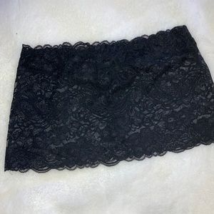 Black throng - Lace Skirt Overlay Panties - M